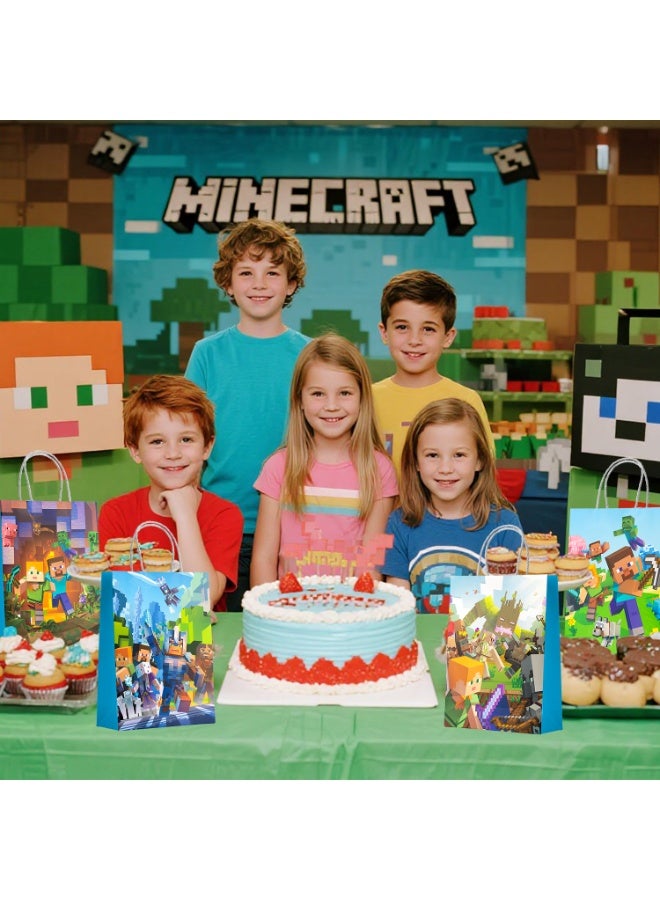 ماين كرافت أكياس هدايا Minecraft، مجموعة أكياس حفلات ألعاب Pixel مكونة من 16 قطعة - أكياس حفلات Minecraft، أكياس هدايا ألعاب Pixel، أكياس حلوى ألعاب Pixel للأولاد/البنات للأطفال لتزيين حفلات أعياد الميلاد ذات طابع ألعاب Pixel - Image 5